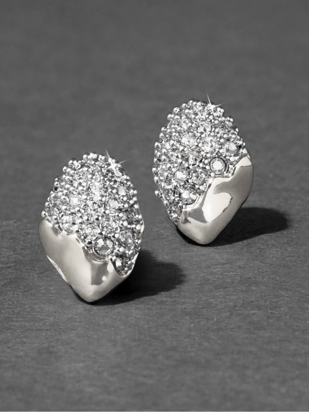 Alexis Bittar Silver Solanales Mini Pebble Stud Earrings